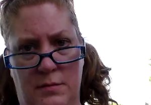 Overweight exhibitionist masturbates outdoors