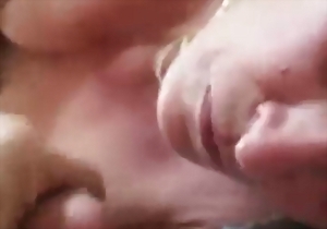 Awesome blonde babe swallows the load in POV angle