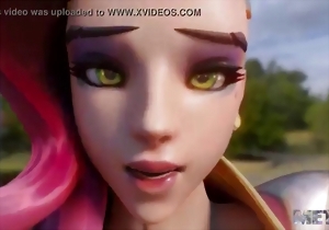 Beautiful 3D porn scene with a stunning pink-haired chick